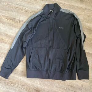 Reebok Black and Gray Zip-Up Jacket